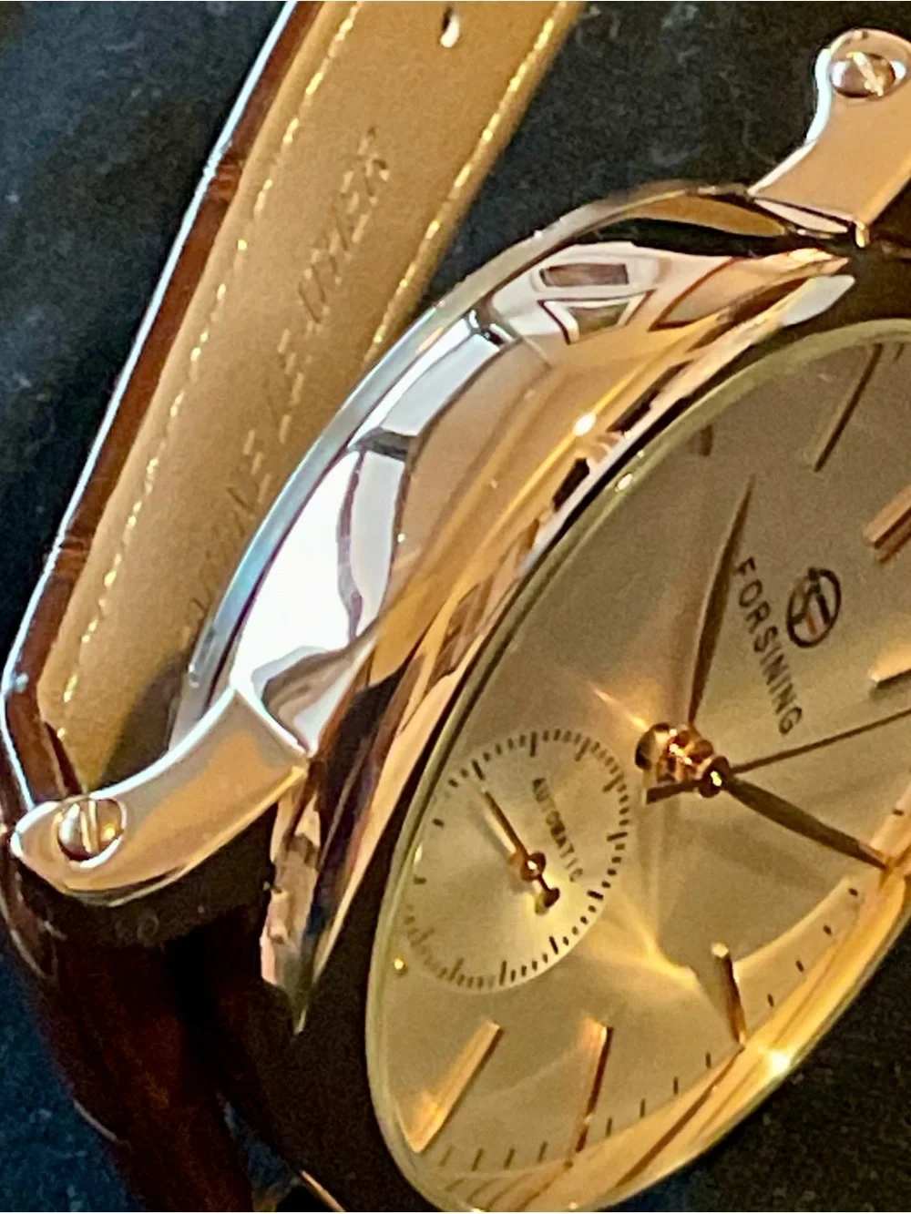 NIB AUTOMATIC Forsining Gold and Cream Dress Watch